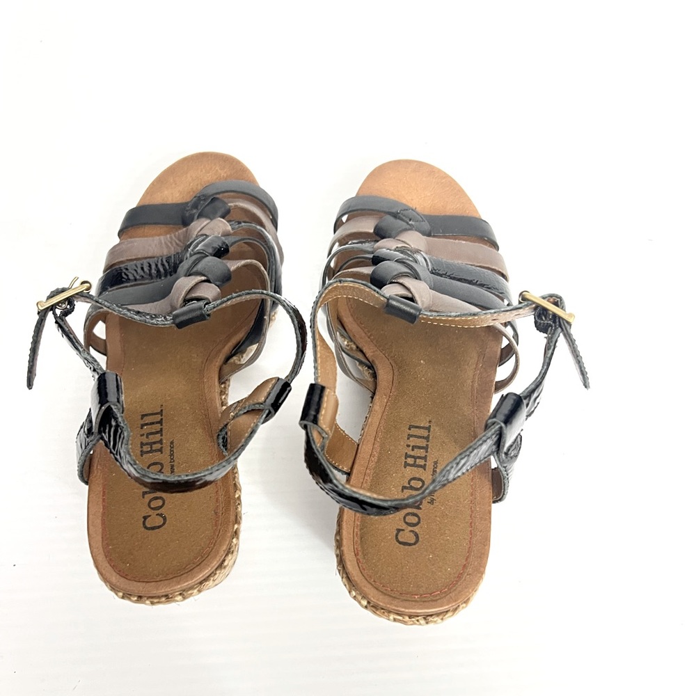 Cobb Hill by New Balance Michelle Wedge Sandal women Size 7.5W Black/Tan